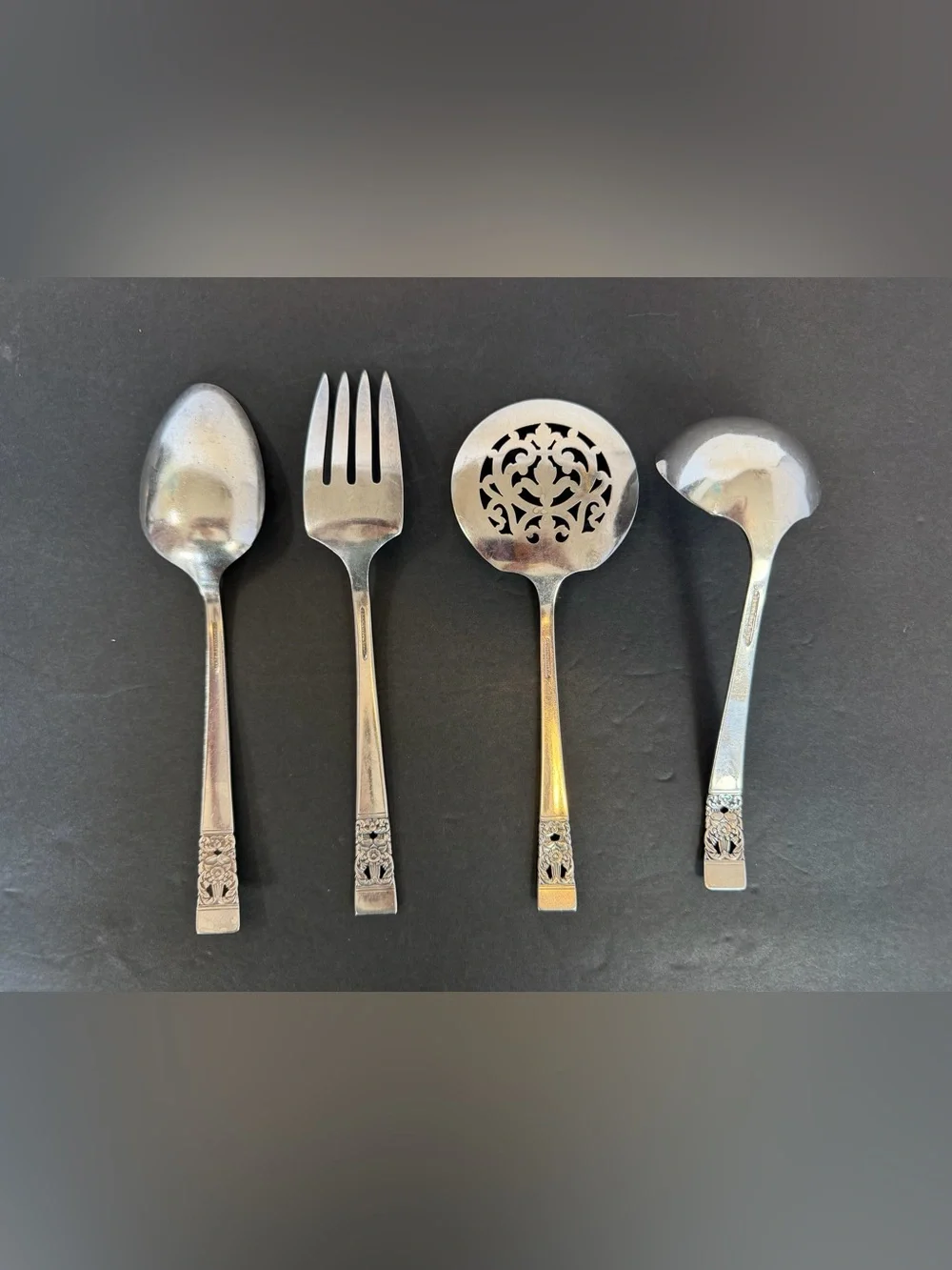 Oneida Community Coronation Silverplate 4-Piece Serving Set Vintage 1936